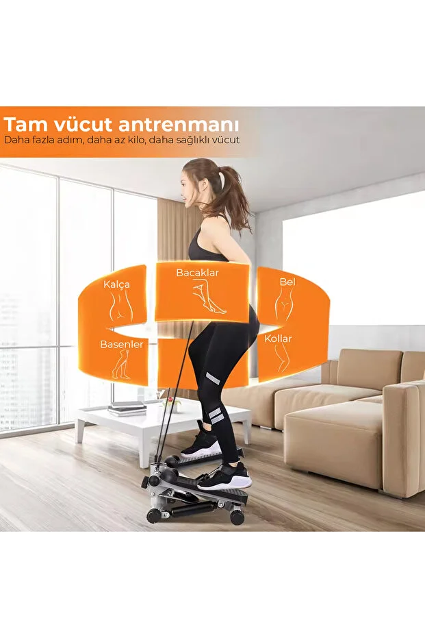 Relax Çift Amortisörlü Çift Direnç İpli Stepper, Dijital Göstergeli